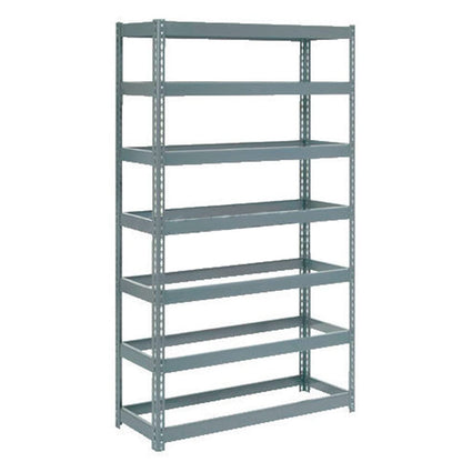 Global Industrial Boltless Extra Heavy Duty Shelving 48" W x 24" D x 96" H, 7 Shelves, No Deck, Steel Construction, for Garage, Retail, Industrial and Commercial Spaces