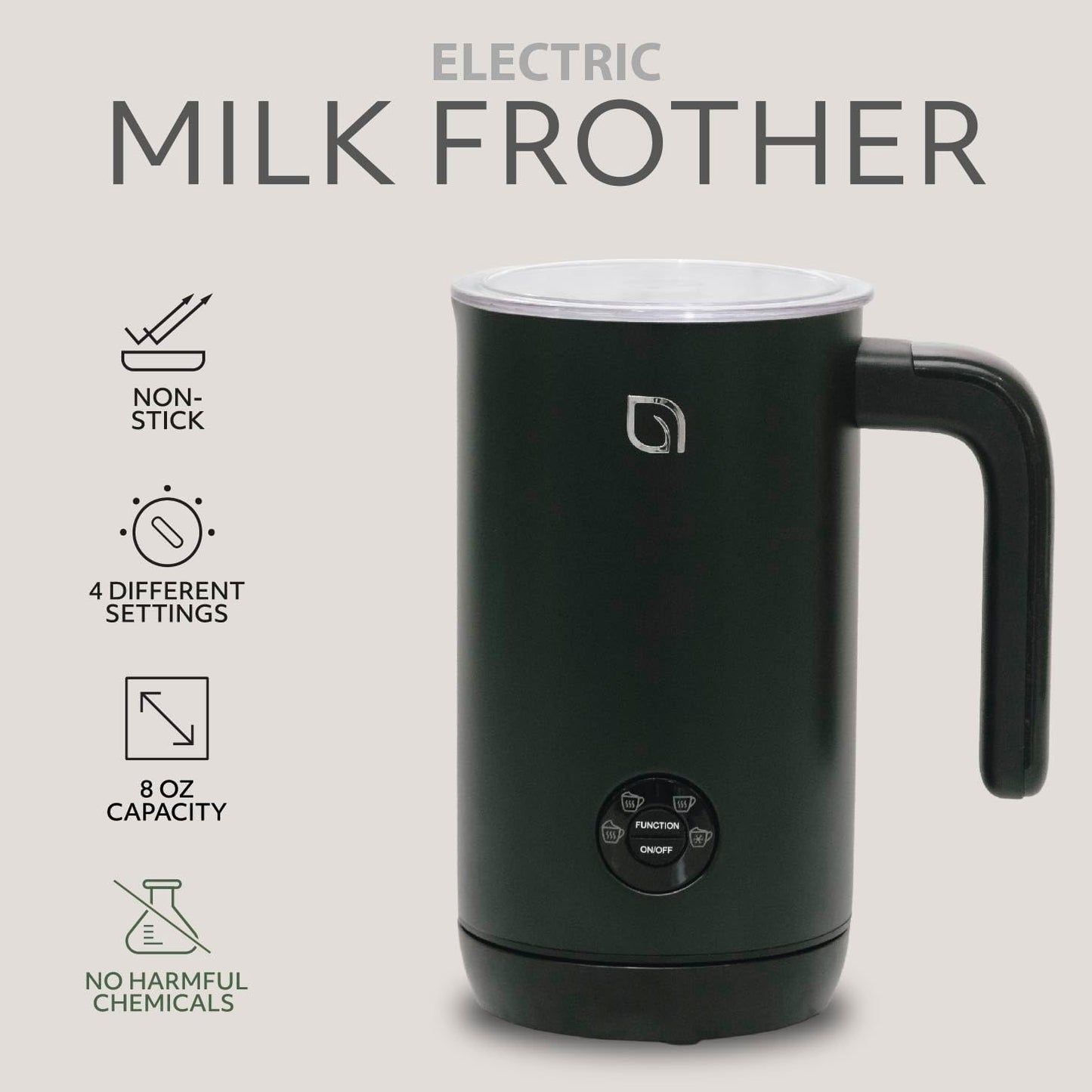 4 1 8.12oz/240ml 99% 100% WILLOW Eco Series Milk Frother, in Milk Steamer, One Button Operation Hot and Cold Foam Maker