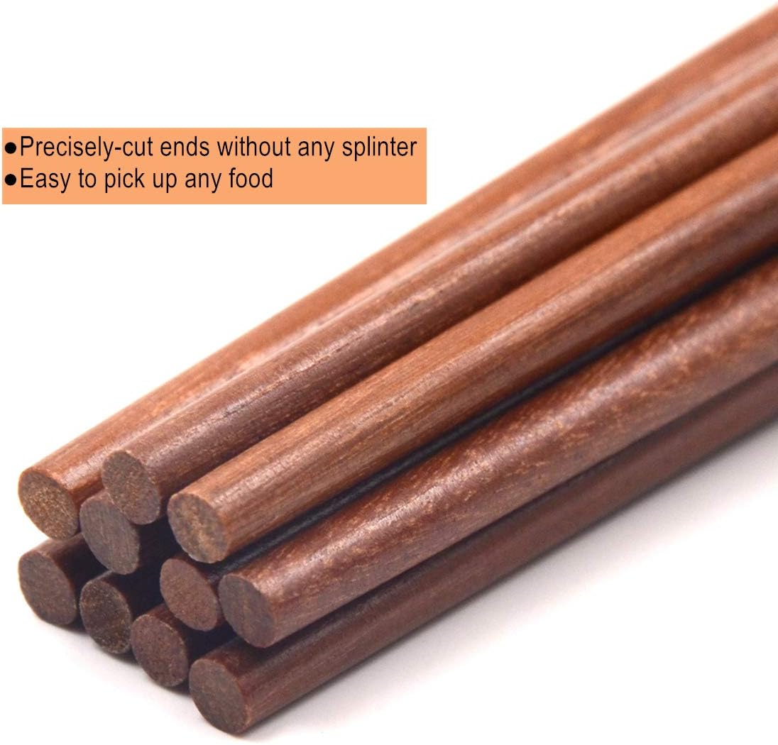 Bamber 16.5 Inches Extra Long Wood Chopsticks Set, Cooking Frying Chopsticks, Set of 5 Pairs