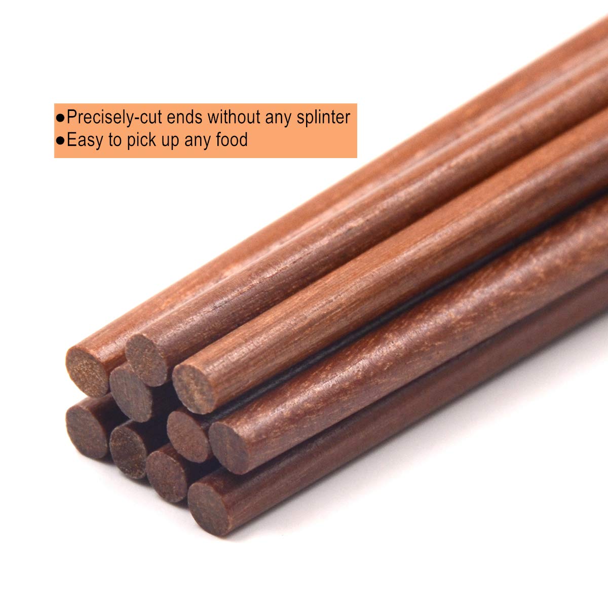 Bamber 16.5 Inches Extra Long Wood Chopsticks Set, Cooking Frying Chopstick, Set of 5 Pairs