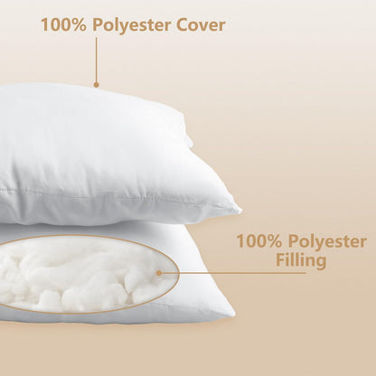 Obruosci Luxury Pillow Inserts - Hypoallergenic Ultra Soft Cushion Fillers | Pack of 4, 18 x 18 Inches