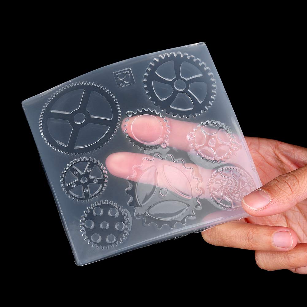 Gear Silicone Mold, 4pcs/set Gear Shape 3D Candy Chocolate Cake Fondant Silicone Mold Cake Decoration Fondant Mold for DIY Resin Jewelry Pendant Decortion Party Supply