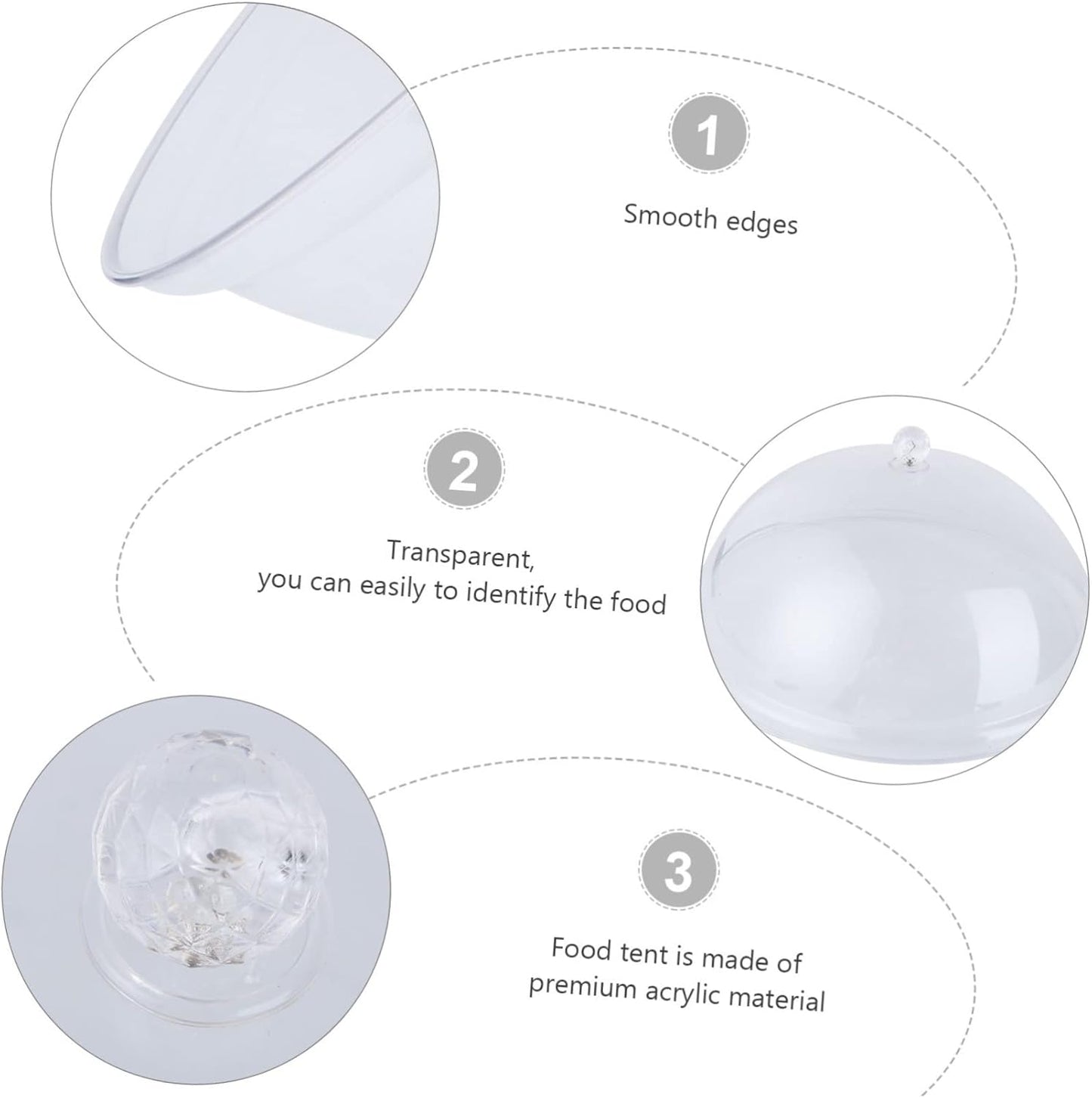 Cabilock Acrylic Food Cover, 8 Inches Round Cake Dome Cloche, Clear Food Snack Display Cover for Cake, 8.3X4.7 Inch