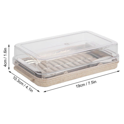 Pissente Butter Slicer Cutter, Stainless Steel Butter Cutter Container Butter Storage Box with Transparent Cover Multipurpose Rectangle Butter Keeper for Home Kitchen Baking Supplies