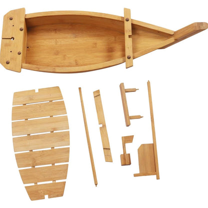 Extra Large Sushi Boat Serving Tray Japanese Sushi Plate Bamboo Charcuterie Board Sushi Roll Tray for Decor for Restaurantware Party(Bamboo/2.6FT)
