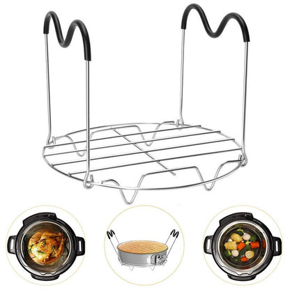 Steamer Rack Trivet with Silicone Handle Compatible with Instant Pot, 6, 8 Quart Steamer Wire Cooling-Rack Trivet Accessory for Healthier Meals, Multi-Use Rack for Roasting & Serving