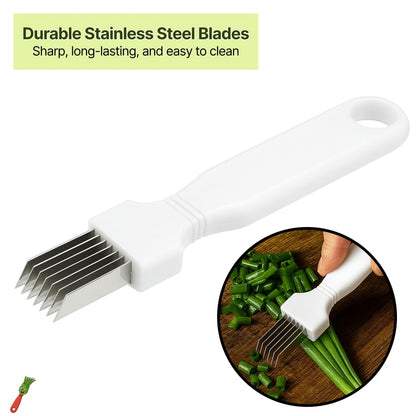 4-Pack Green Onion Shredder, Japanese Negi Cutter Vegetable Slicer with Stainless Steel Multi-Blade, Herb & Scallion Cutter Tool for Garnish, Ramen, Salad & Kitchen Prep