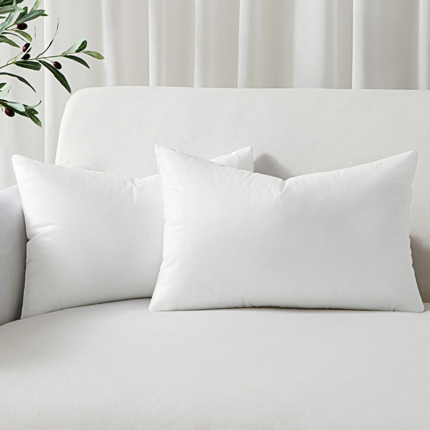 MIULEE Set of 4 Throw Pillow Inserts 20x20 Inches, 100% Virgin Filling Nowoven Pillow Inserts for Couch Sofa Living Room