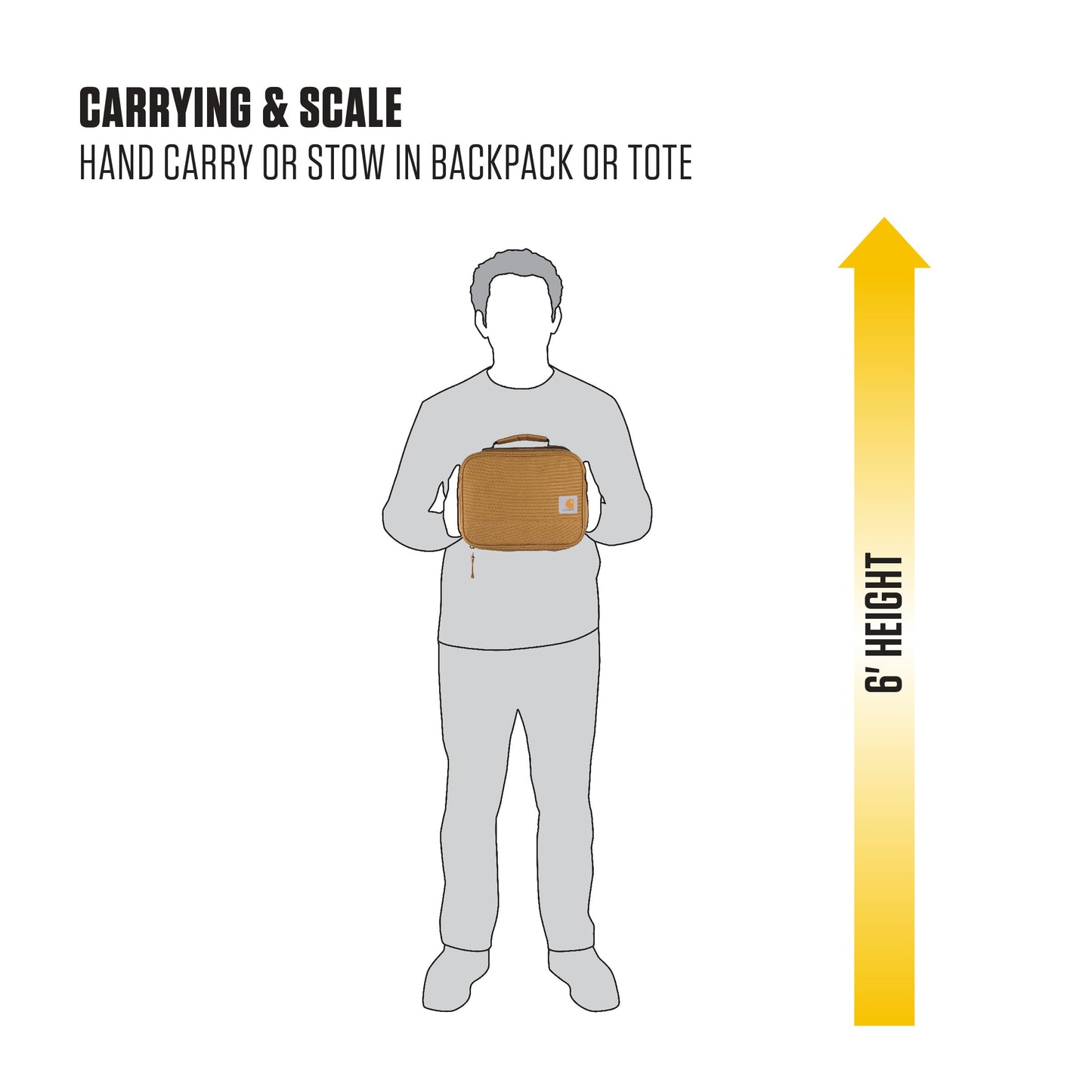 Carhartt Insulated Lunch Cooler For Men and Women, Fully Insulated Lunch Pale for Everyday Use, 4 Can (Black)