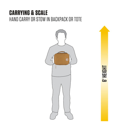 Carhartt Insulated Lunch Cooler For Men and Women, Fully Insulated Lunch Pale for Everyday Use, 4 Can (Black)