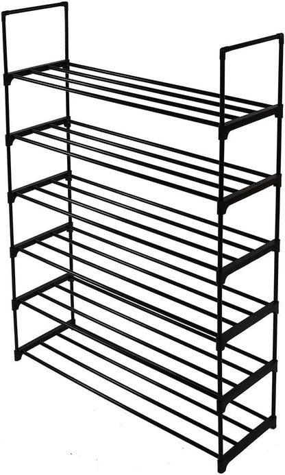 6-Tier Metal Shoe Rack, Stackable Shoe Tower, Shoe Storage Organizer Metal Cabinet Durable Multifunctional Shelf