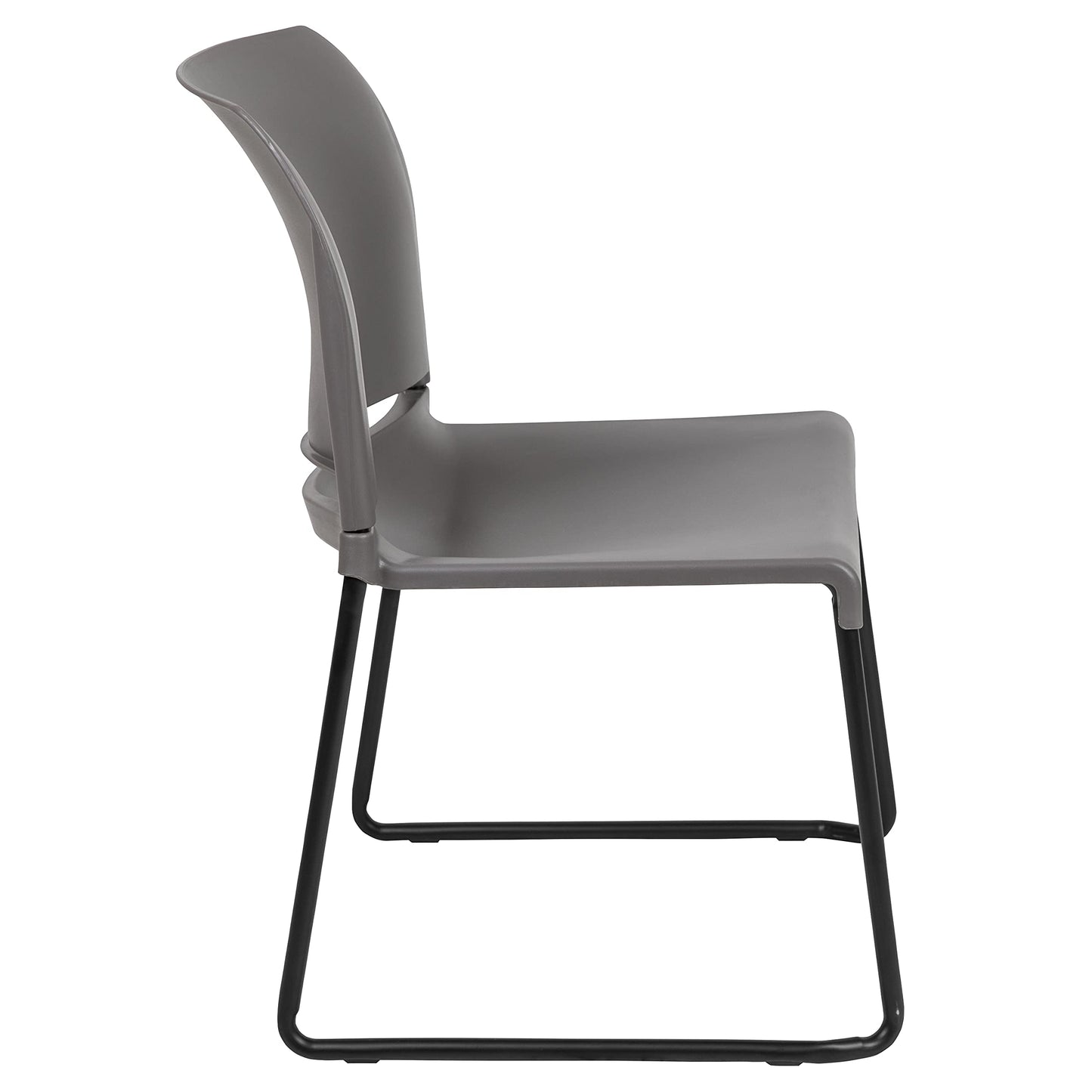 Flash Furniture Hercules Series Contoured Stacking Chairs for Waiting Rooms and Offices, Ergonomic Lobby Chairs with Curved Back, Set of 5, Gray