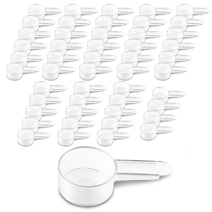 50 Pack Tablespoon Measuring Spoon Set with Short Handle Coffee Scoop - 1 Tablespoon (15 ML) Clear Plastic Scoops for Coffee, Loose Tea, Protein, Spices, Powders, and Other Dry Goods Bulk Value Pack