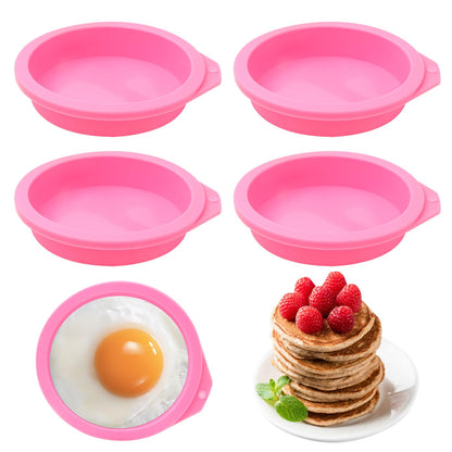 4 Pcs Air Fryer Egg Molds, Silicone Non-Stick Muffin & Toast Maker, Reusable Baking Cups Lids for Quick Cooking, Easy to Clean Air Fryer Accessories