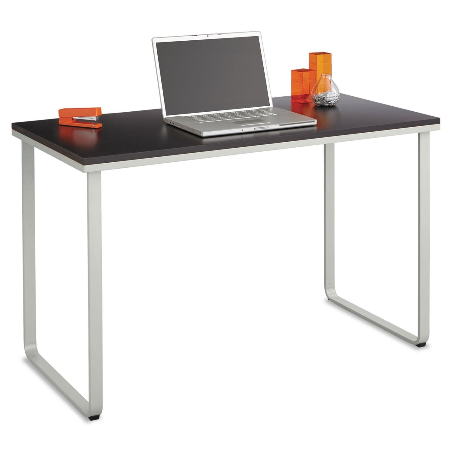 Safco 1943BLSL Home Office Table Computer Desk, Black and Silver