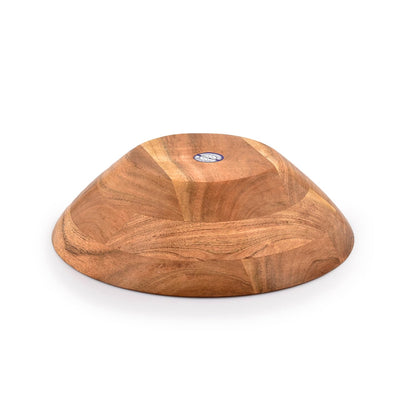 Samhita Acacia Wood Serving Bowl, Fruit Bowl, Friendly and Perfect for Salad, Vegetables and Fruit,Single Salad Bowl (10" x 10" x 3")