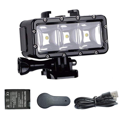 Suptig Underwater Light, Waterproof Light, Dimmable Waterproof (45m) LED Video Light for GoPro 13,11,10,9,8,7,6,5,4,3, DJI Action, Insta 360 Action Cameras