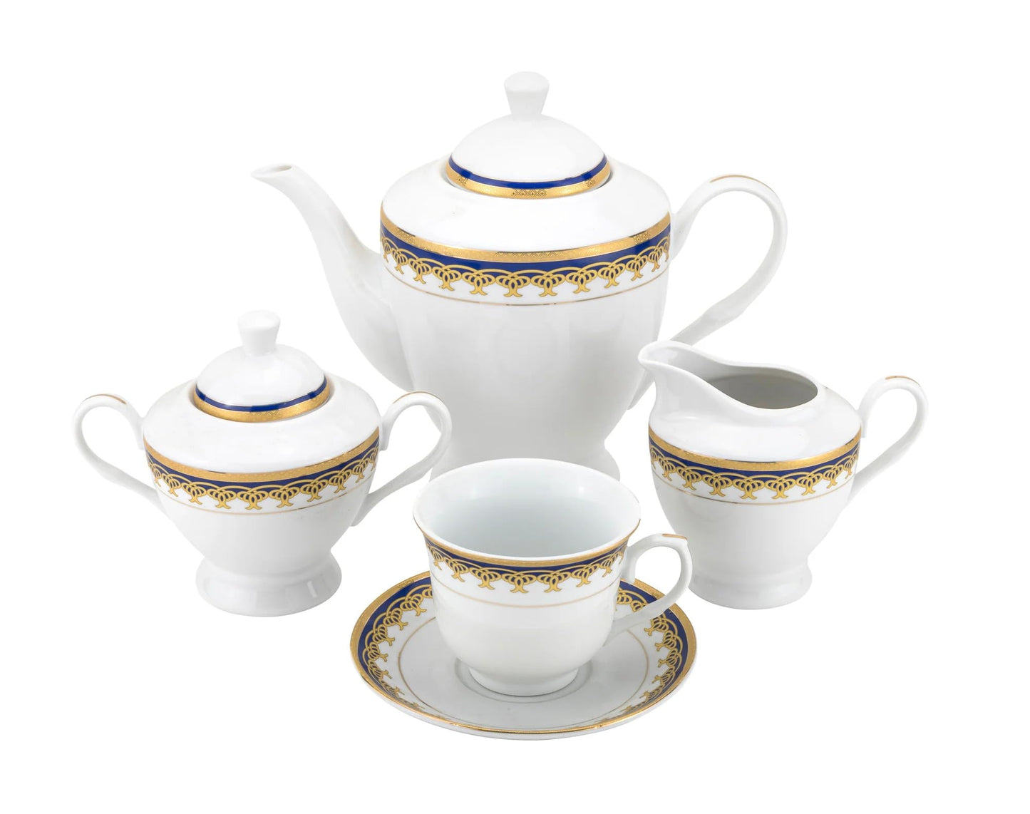 Euro Porcelain 57-pc Banquet Dinnerware Set, Luxury Bone China Tableware, Service for 8