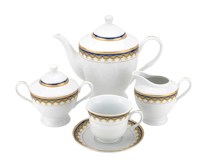Euro Porcelain 57-pc Banquet Dinnerware Set, Luxury Bone China Tableware, Service for 8