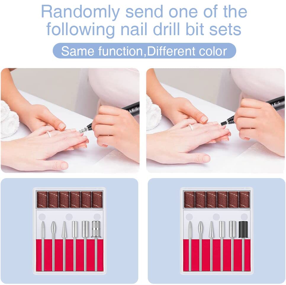 Professional Nail Drill Machine 30000 RPM Efile Electric Nail Filer Kit for Finger Toe Nails, Acrylic Gel Nails, Manicure Pedicure Drill with 6Pcs Nail Bits, 106Pcs Sanding Bands - Pink