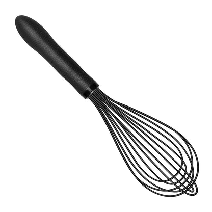 TEEVEA Silicone Whisk Stainless Steel Heat Resistant Non Scratch Kitchen Cooking Utensil for Blending Whisking Beating Frothing Stirring 11 Inch Black