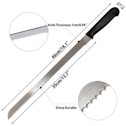 Kiss Core 18.1-inch Bread Knife for Homemade Bread, Long Serrated Knife Stainless Steel Loaf Cutter for Cakes, Sandwiches