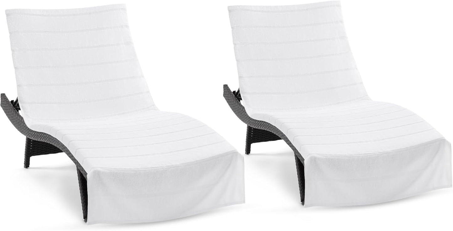 Pack 2 100% 30 85 Arkwright Las Rayas Chaise Lounge Cover Towel with Pocket - of - Striped Cotton Cabana Cover