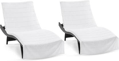 Pack 2 100% 30 85 Arkwright Las Rayas Chaise Lounge Cover Towel with Pocket - of - Striped Cotton Cabana Cover