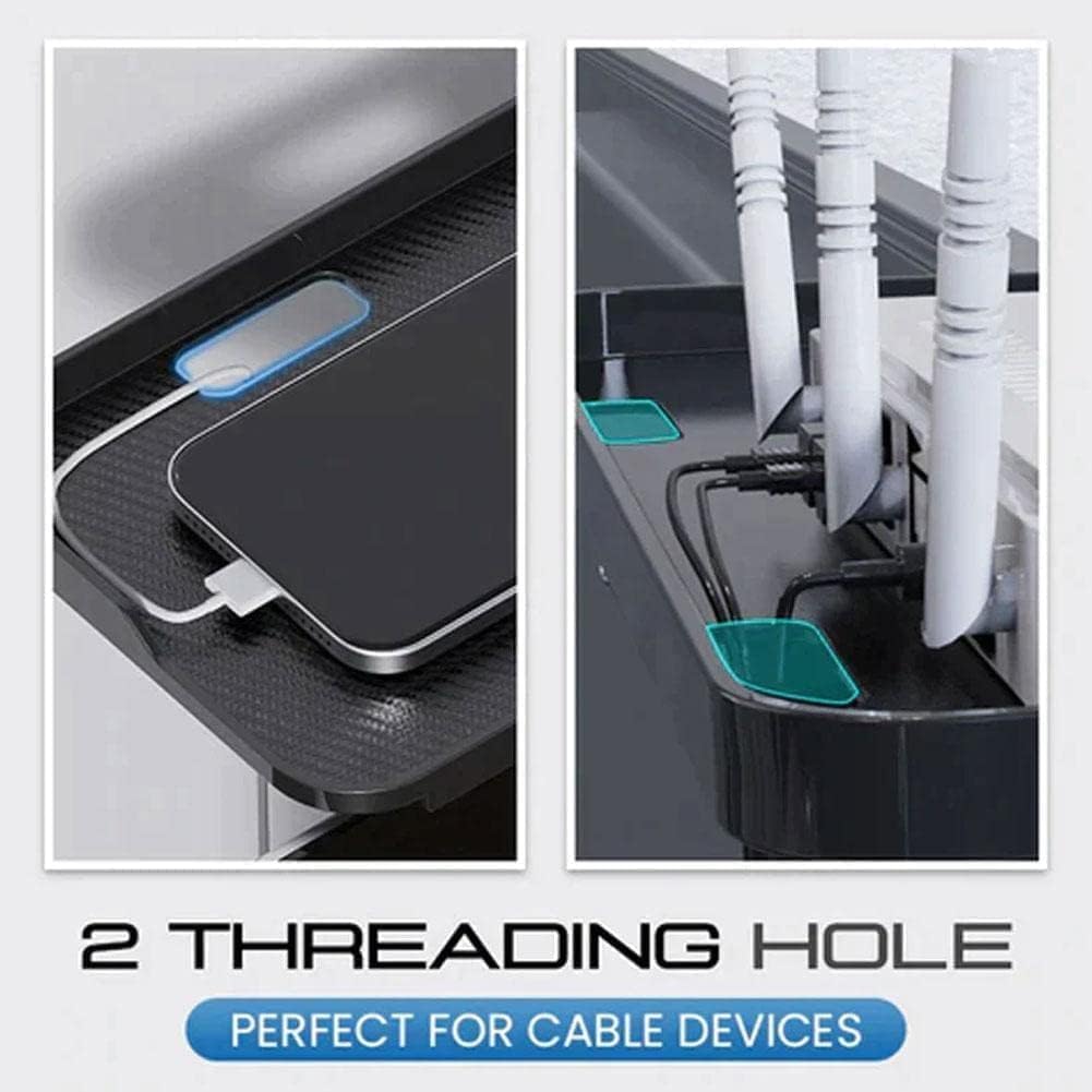 Bodur Top TV Monitor Shelf - Multifunctional Headboard Cable Box Holder , Ideal for Behind Computer, DVD Player