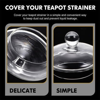 UPKOCH Tea Steeper, 4 Pack Glass Teapot Lid Replacement, Teapot Strainer Covers and Tea Filters