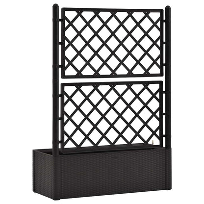 Tmriohed Self-Watering Trellis Planter Box Anthracite Plastic 39.4x16.9x55.9 in Large Outdoor Planter Box for Climbing Plants Patio Balcony Garden