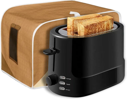 chaqlin Toaster Covers, 2 Slice Wide Slot, Cute Brown Toast Print, Machine Washable Bread Maker Cover