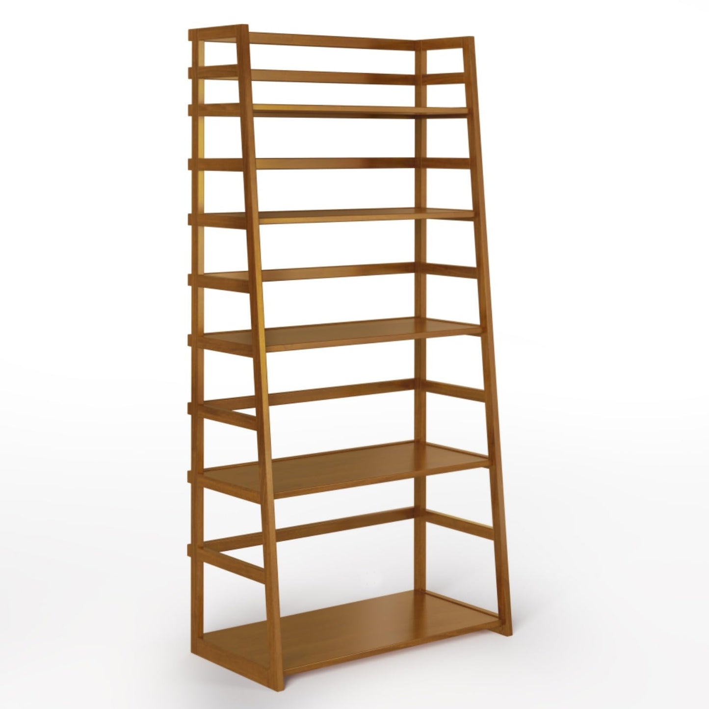 Hassyee Industrial Design Ladder Shelf Storage Rack Bookcase, Transitional Style Multipurpose 5-Tier Bookshelf for Living Room, Home Office, Kitchen, Bedroom