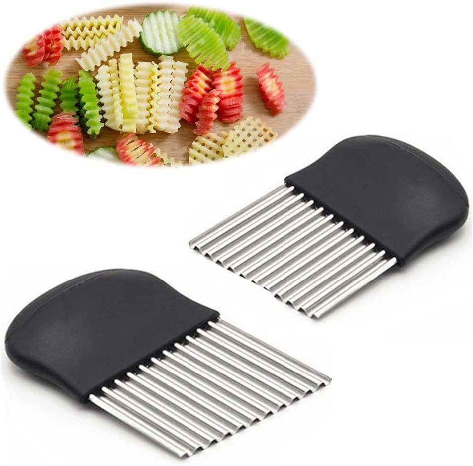 Guardians Crinkle Chopper, French Fries Potato Cutters, Set of 2, Stainless Steel Blade Cutting Tool