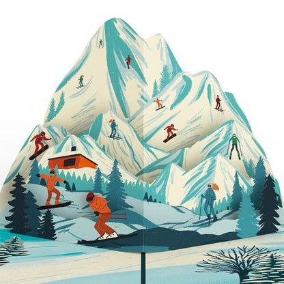 Lovepop Everyday Pop-Up Card for Her and Him - 3D Greeting Cards for Boys, Girls, Men, Women - Mountain Ski Adventure - 5" x 7" Card - Blank Notecard & Envelope Included