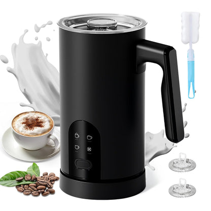 Torlaist Milk Frother and Steamer, 4-in-1 Automatic Electric Milk Frother 11.8oz/350 ml, Instant Hot and Cold Foam Maker, Milk steamer Heater Foamer Warmer for Coffee, Cappuccino, Macchiato, Latte