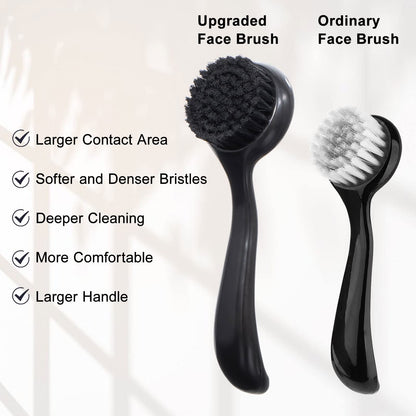 4 Colors Facial Cleansing Brush, Beomeen Face Scrubber Exfoliating Brush Face Wash Scrub Exfoliator for Skin Care, Makeup Removal (Blue, Pink, Purple, Clear)