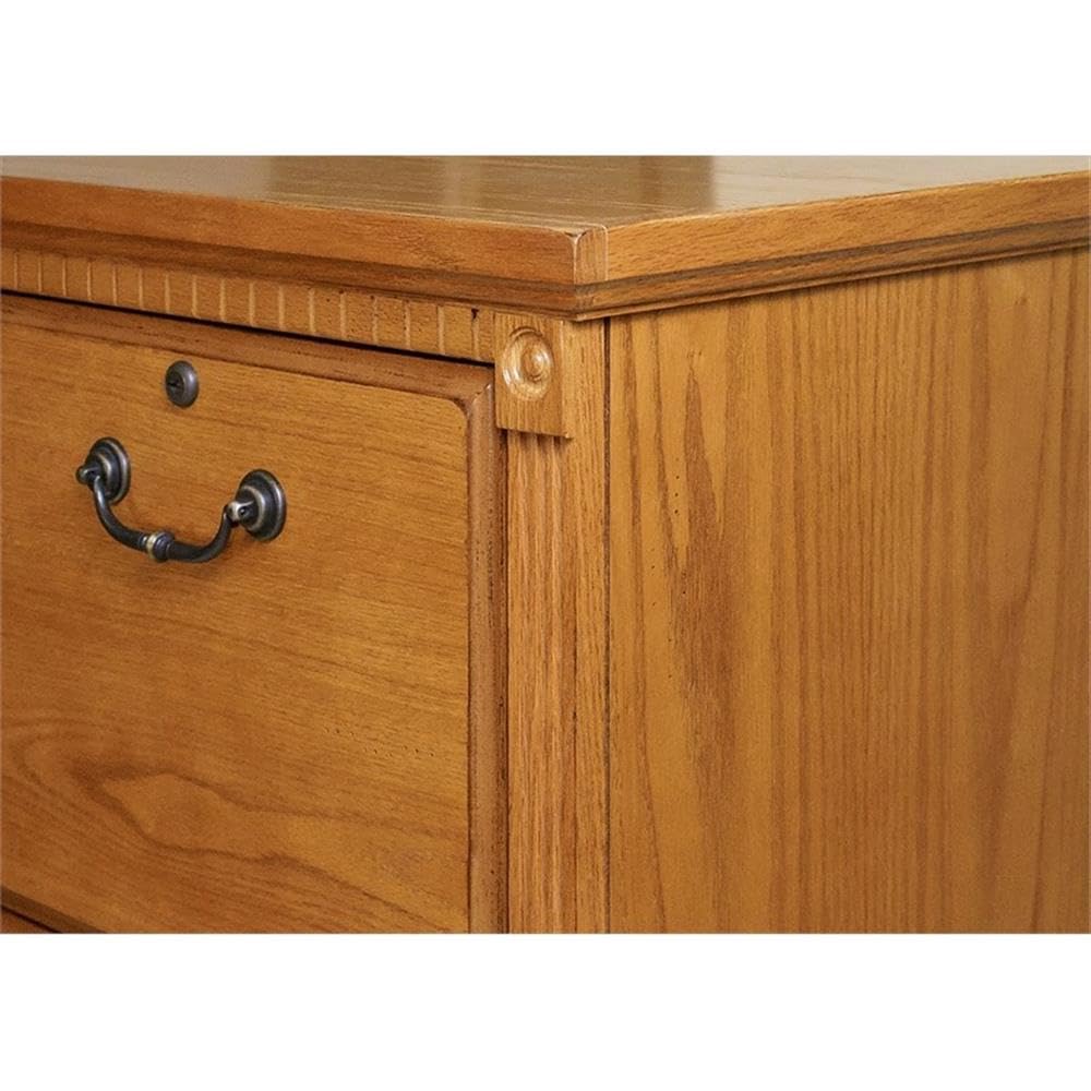 BOWERY HILL Transitional 24.5" D Wood Filing Cabinet with Legal-Sized 4 File Drawers, Lockable Top Drawer, for Small Office or Home Office in Natural Finish