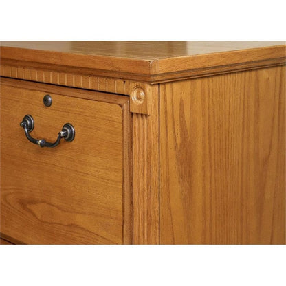 BOWERY HILL Transitional 24.5" D Wood Filing Cabinet with Legal-Sized 4 File Drawers, Lockable Top Drawer, for Small Office or Home Office in Natural Finish