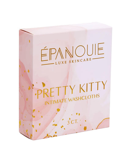 PANOUIE 100% 3-Pack E Skin | Pretty Kitty Intimate Care | Botanical Feminine Hygiene | Intimate Washcloths | Bamboo