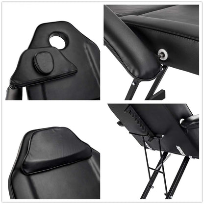 Bazhshxu 72 inches Portable Massage Bed 3 Section Professional Massage Table Height Adjustable Salon Chair Beauty Spa Bed with Adjustable Armrest,Hydraulic Stool