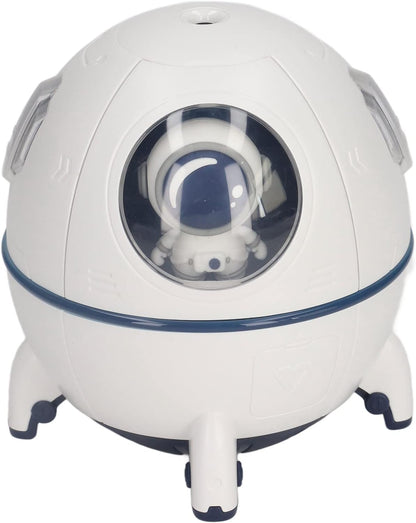 Space Capsule Humidifier, 220ml USB Ultrasonic Cool Mist with 7 Colors Light for Home Office Car (White)