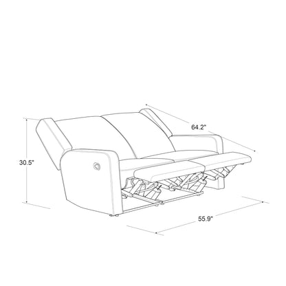 Relax-A-Lounger Evanston 55.9" Reclining Loveseat, Manual Lever Pull, Pocket Coil Comfort, Vegan Leather, Chestnut