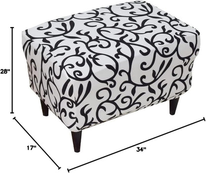 Eco-Ancheng Chair Cover Stretch Ottoman Cover Rectangular Storage Ottoman Slipcover Footrest Stool Covers Ottoman