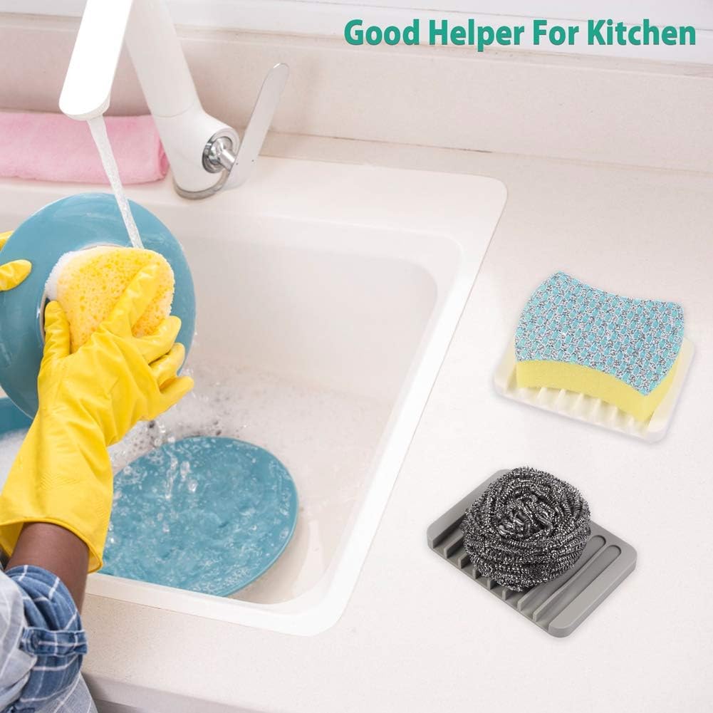 EOYCPM 3PCS Self Draining Soap Holder, Premium Silicone Soap Dish, Soap Saver for Shower, Bathroom, Kitchen, Bath Tub