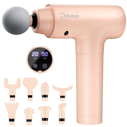 cotsoco Massage Gun, Muscle Massage Gun Deep Tissue Back Massager for Pain Relief, 20 Speeds Handheld Electric Massager Tool with Silent Brushless Motor, Suitable for Gym Office Home Travel