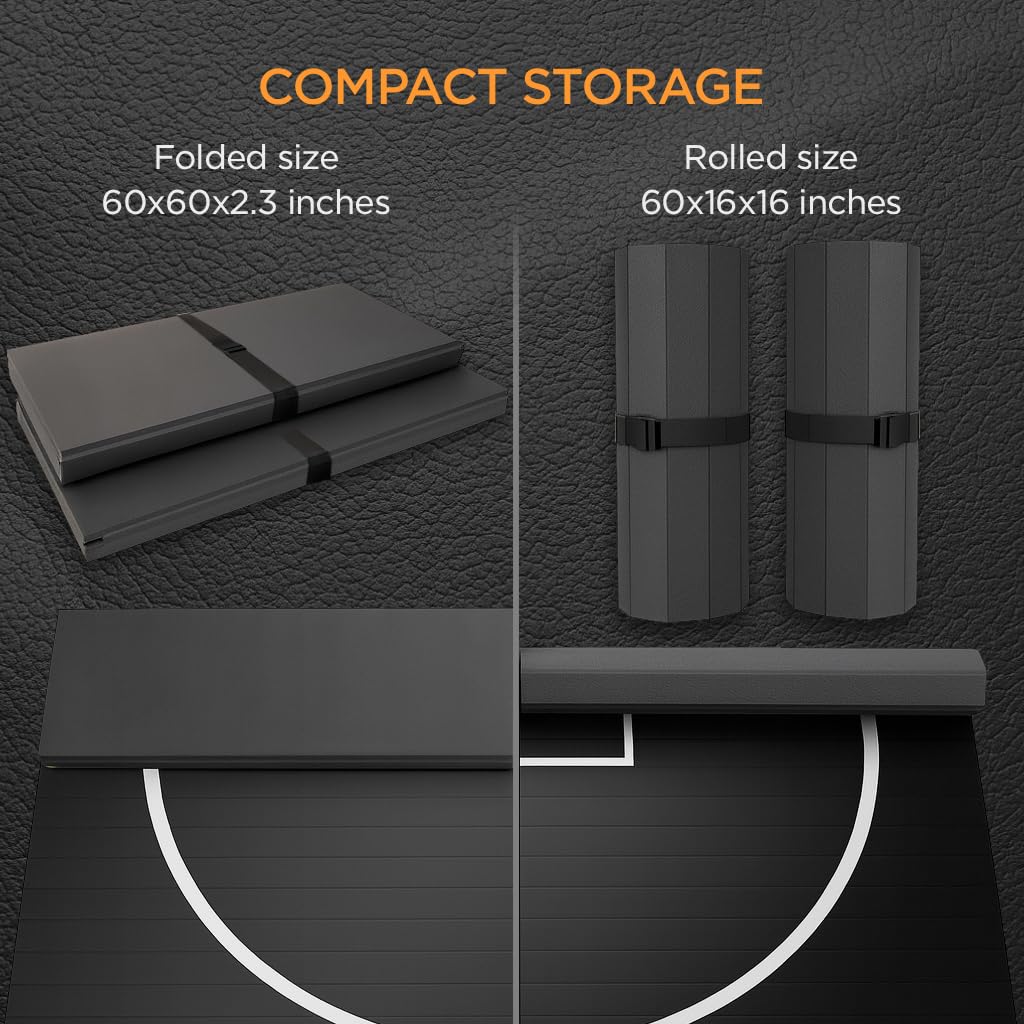 Wrestling Mat for Home 10x10 Feet MMA Mat to Practice BJJ Jiu Jitsu Judo Grappling Boxing Taekwondo with 3cm Foam Protection Antislip Waterproof Odor Control Foldable Mat Black Color