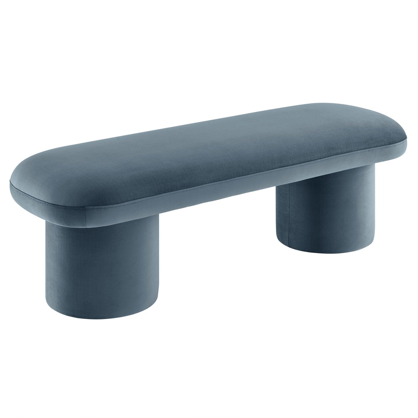 Modway Orla Performance Velvet Upholstered Bench in Cadet Blue