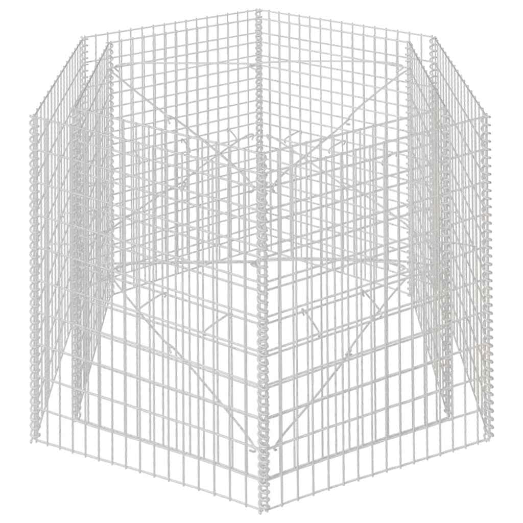 HETFTJN Hexagonal Gabion Raised Garden Bed 63"x55.1"x39.4" Large Galvanized Steel Planter Box for Outdoor Patio Flower Beds Sturdy Construction
