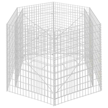 HETFTJN Hexagonal Gabion Raised Garden Bed 63"x55.1"x39.4" Large Galvanized Steel Planter Box for Outdoor Patio Flower Beds Sturdy Construction